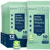 Refreshify XL No-Rinse Body Wipes – 100 Count, 12" × 8"