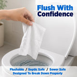 Refreshify Mini Flushable Travel Wipes – 144 Count, 24 Pocket Packs
