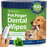 Refreshify Fresh Mint Dental Wipes for Dogs & Cats – 100 Count