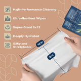 Refreshify XL No-Rinse Body Wipes – 200 Count, 12" × 8"