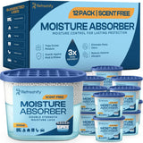 Refreshify Fragrance-Free Moisture Absorber Tubs – 12 Pack, 7.5 oz