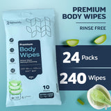 Refreshify XL No-Rinse Body Wipes – 240 Count, 12" × 8"