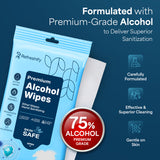 Refreshify 75% Alcohol Hand Wipes – 90 Count, 6 Travel Packs