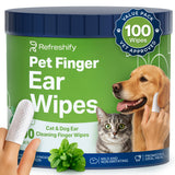 Refreshify Mint Ear Wipes for Dogs & Cats – 100 Count