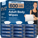 Refreshify XL No-Rinse Body Wipes – 600 Count, 8" × 12"