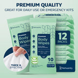 Refreshify XL No-Rinse Body Wipes – 100 Count, 12" × 8"