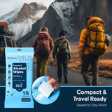 Refreshify 75% Alcohol Hand Wipes – 90 Count, 6 Travel Packs