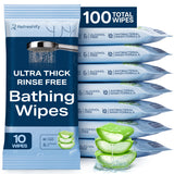 Refreshify Extra-Thick No-Rinse Bath Wipes – 100 Count